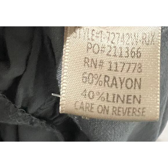 Lovestitch Dress Button Front Midi Blue Boho Linen Blend Puff Sleeves Sz Large - Picture 12 of 12